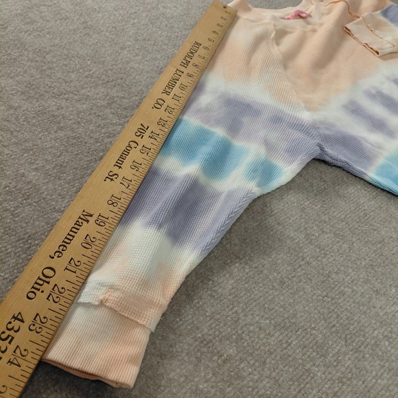 Simply Southern Womens XL Long Sleeve Waffle Henley Tie Dye Coastal Hippie Boho - Picture 8 of 12